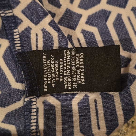 R&K BRAND WOMEN'S NAVY BLUE & WHITE ASYMMETRICAL SLEEVELESS SUMMER DRESS SIZE 12 - Picture 16 of 16